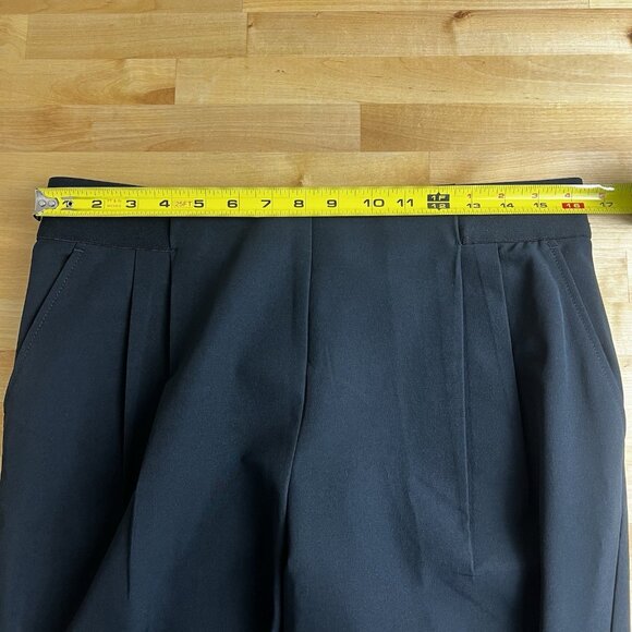 Garnet Hill Pants Black Elastic Waist Pull On Straight Leg Pleated Size Medium - Picture 12 of 14